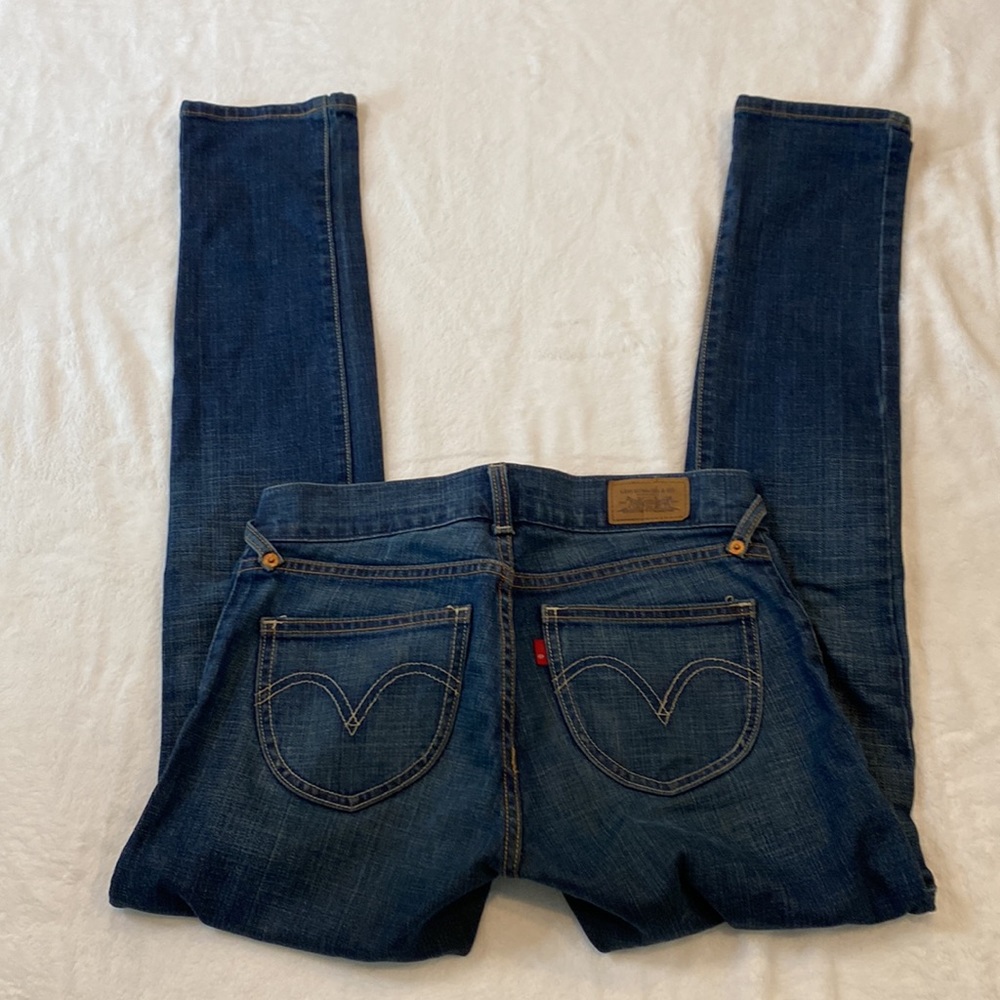 Vintage Levi's 504 Slouch Skinny Y2K Patch Pocket Blue Denim Jeans 5 🔥 - Picture 2 of 8